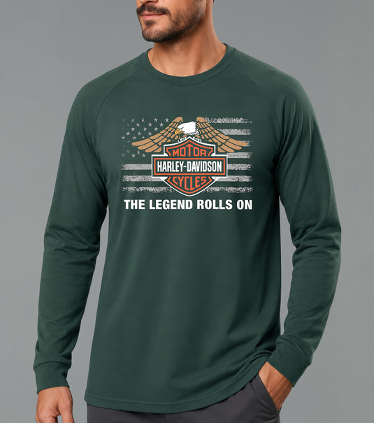 Harley-Davidson® Military The Legend Rolls On Long Sleeve Shirt Honoring Overseas Service