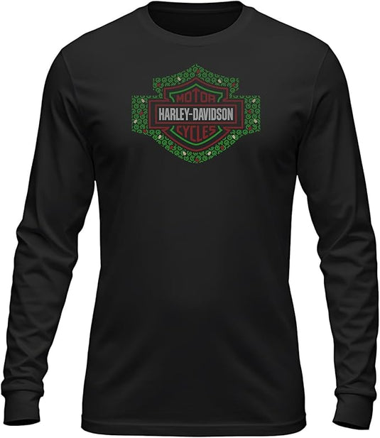 Custom Harley Christmas Lights Long Sleeve T-Shirt