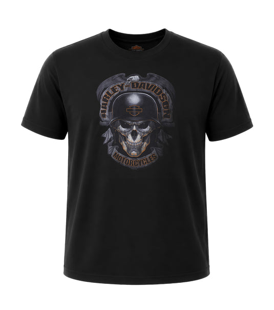Baghdad Iraq Harley-Davidson® Military Ghoulish Skull Men's T-Shirt Front Design