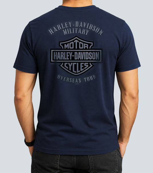 Veteran's Support Harley-Davidson® Military Men's T-Shirt with Overseas Tour Back Design