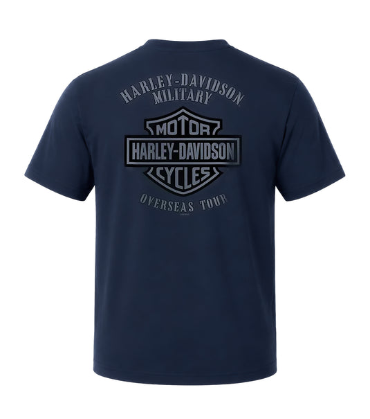 Harley-Davidson® Military Veteran's Support Navy T-Shirt with Overseas Tour Back Graphic