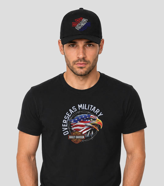 Harley-Davidson® Military USA Bar & Shield Structured Fit Baseball Cap with Overseas Tour Design