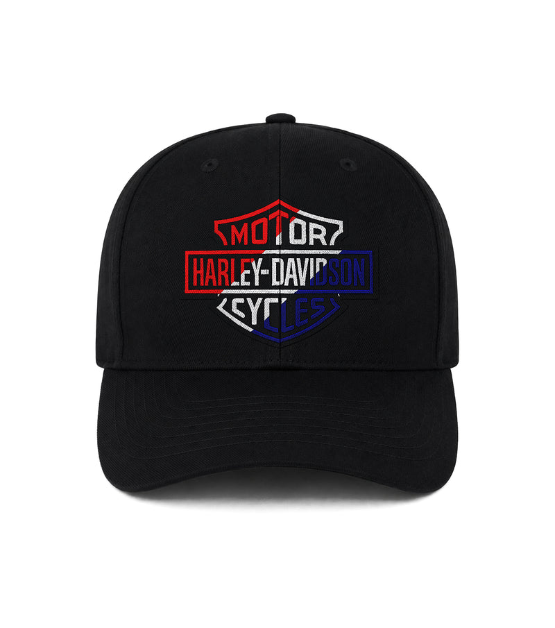 Load image into Gallery viewer, USA Bar &amp; Shield Harley-Davidson® Military Overseas Tour Structured Fit Cap Front View
