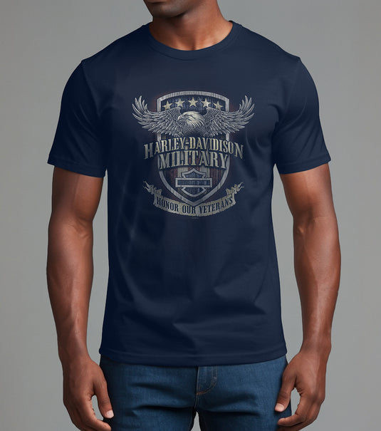 Blue Harley-Davidson Military Veterans Overseas Tour Tee