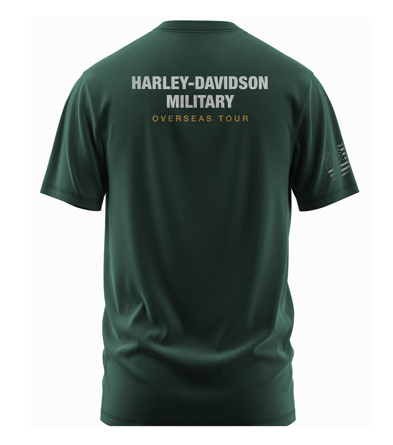 Load image into Gallery viewer, Harley-Davidson Military Legend Rolls On Overseas Tour Eagle Tshirt
