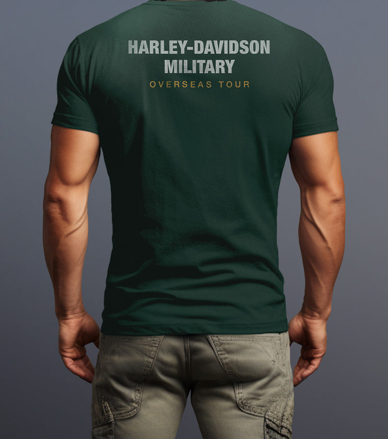 Load image into Gallery viewer, Harley-Davidson Military Legend Rolls On Overseas Tour Tshirt
