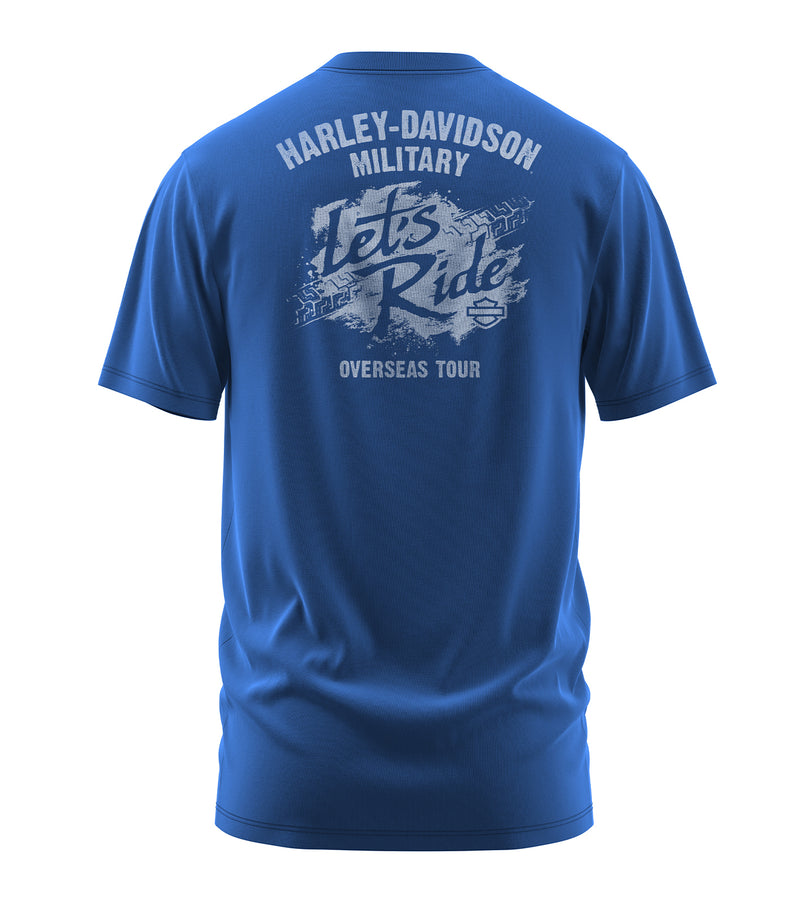 Load image into Gallery viewer, Harley-Davidson Military Blue Let's Ride Tee
