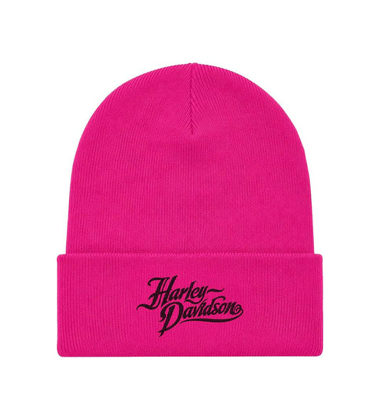 Limited Edition Women's Bright Pink Harley-Davidson® Military Overseas Tour Beanie Front View