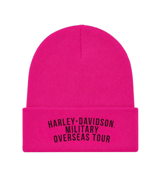 Women's Bright Pink Harley-Davidson® Overseas Tour Military Beanie Back View