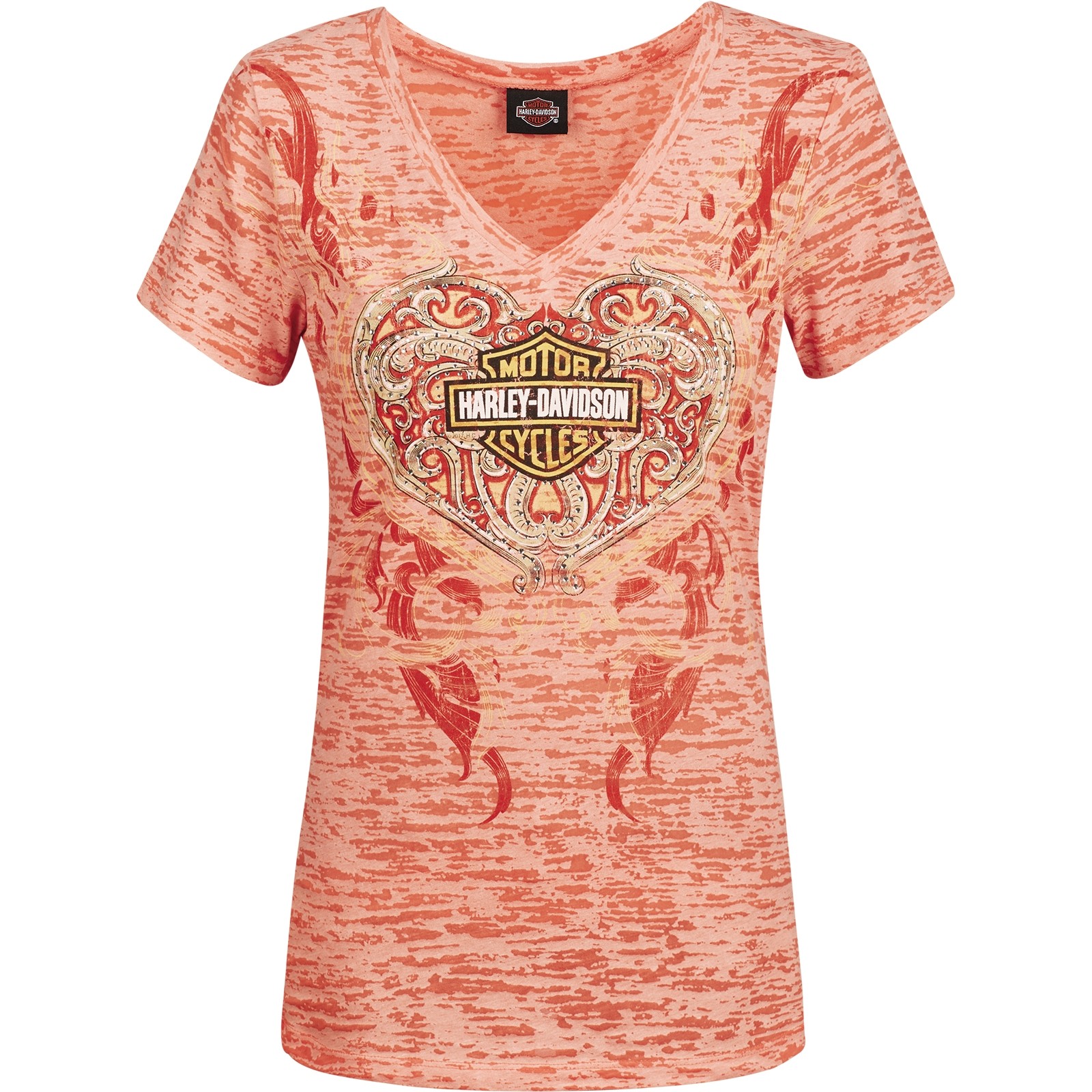 Harley Davidson Women S Burnout V Neck Short Sleeve T Shirt Al Udeid Air Base Filigree