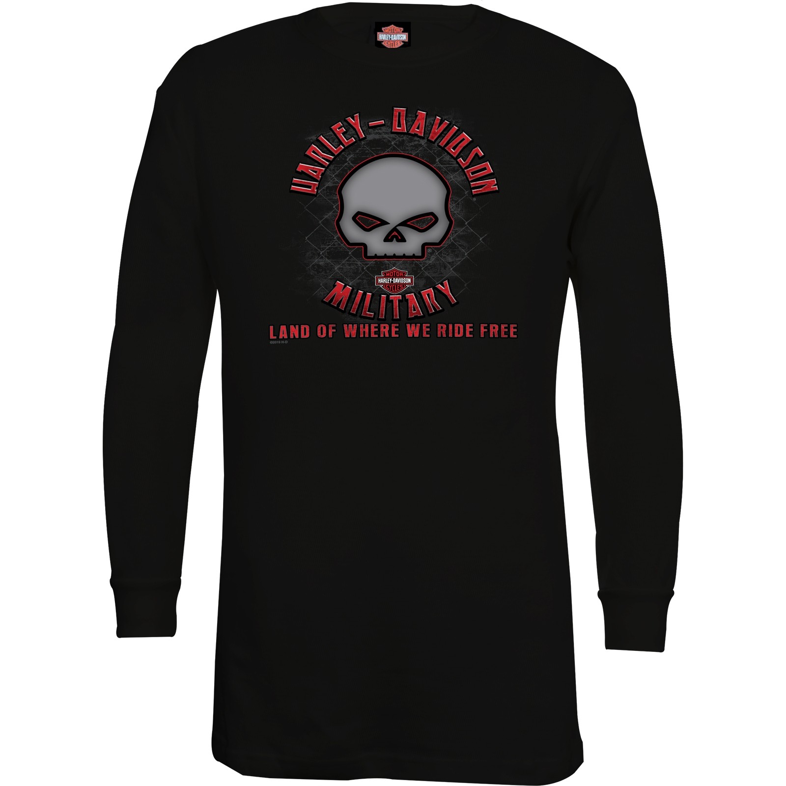 Harley Davidson Men S Black Long Sleeve Skull Graphic Thermal