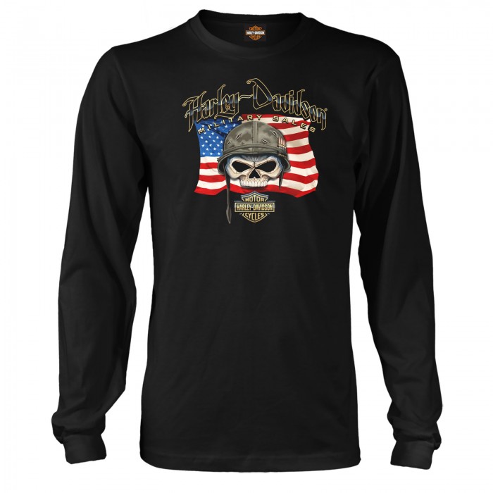 Willie G Flag - Men's Long-Sleeve Black Graphic T-Shirt | Overseas