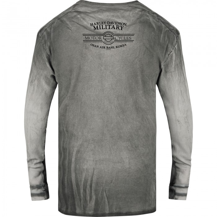 Harley-Davidson Men's Long-Sleeve Dyed Thermal Shirt with Raw Edge